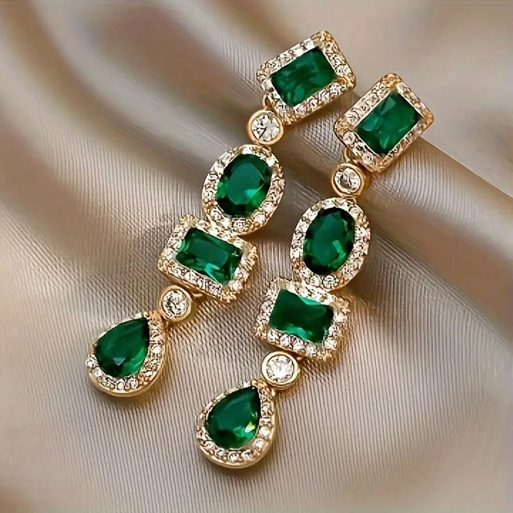 Elegant Gold Earrings with Delicate Pendants