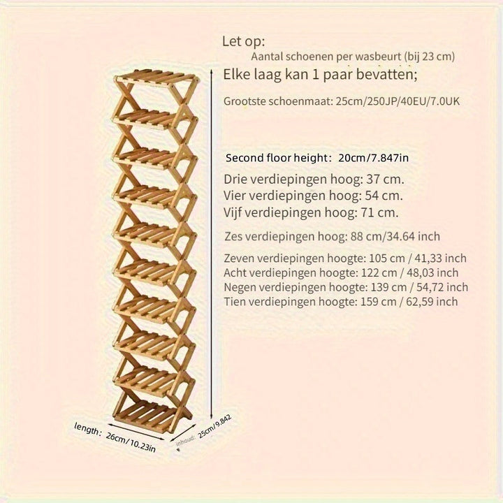 Functional Bamboo Shoe Rack – Compact and Flexible for Small Spaces