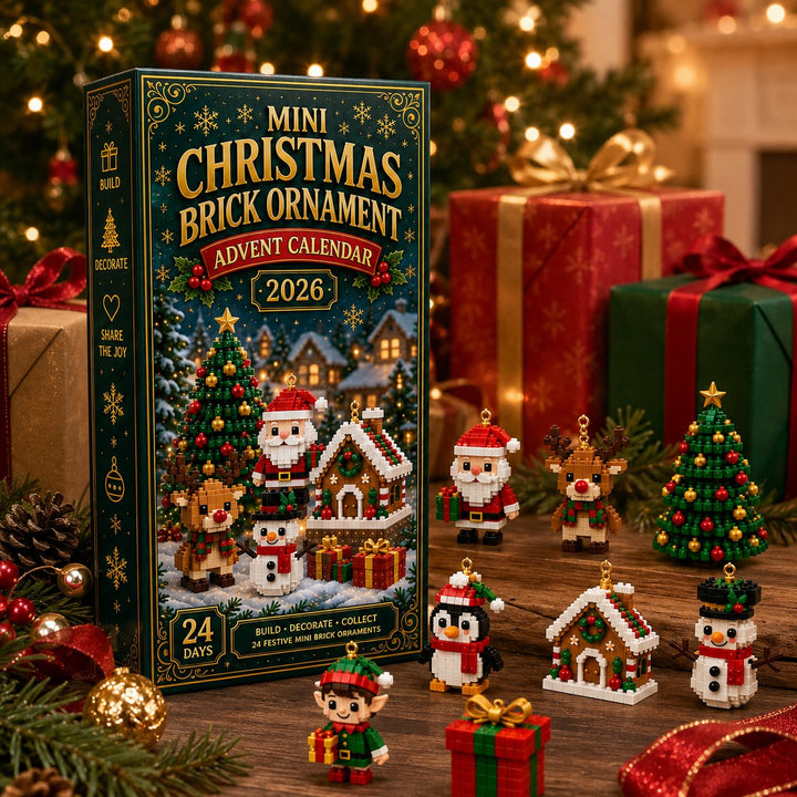 Mini Building Block Advent Calendar with 24 Christmas Kits to Build and Hang