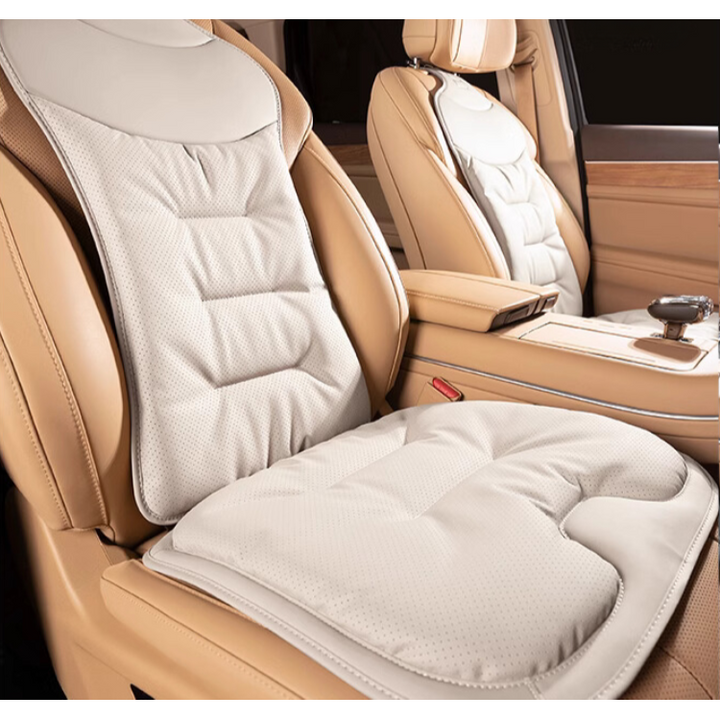Car Seat Cushion with Lumbar Support Ergonomic Automotive with Back and Padded Faux Leather