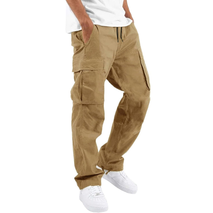Men's Multi-Pocket Trousers with Adjustable Waist