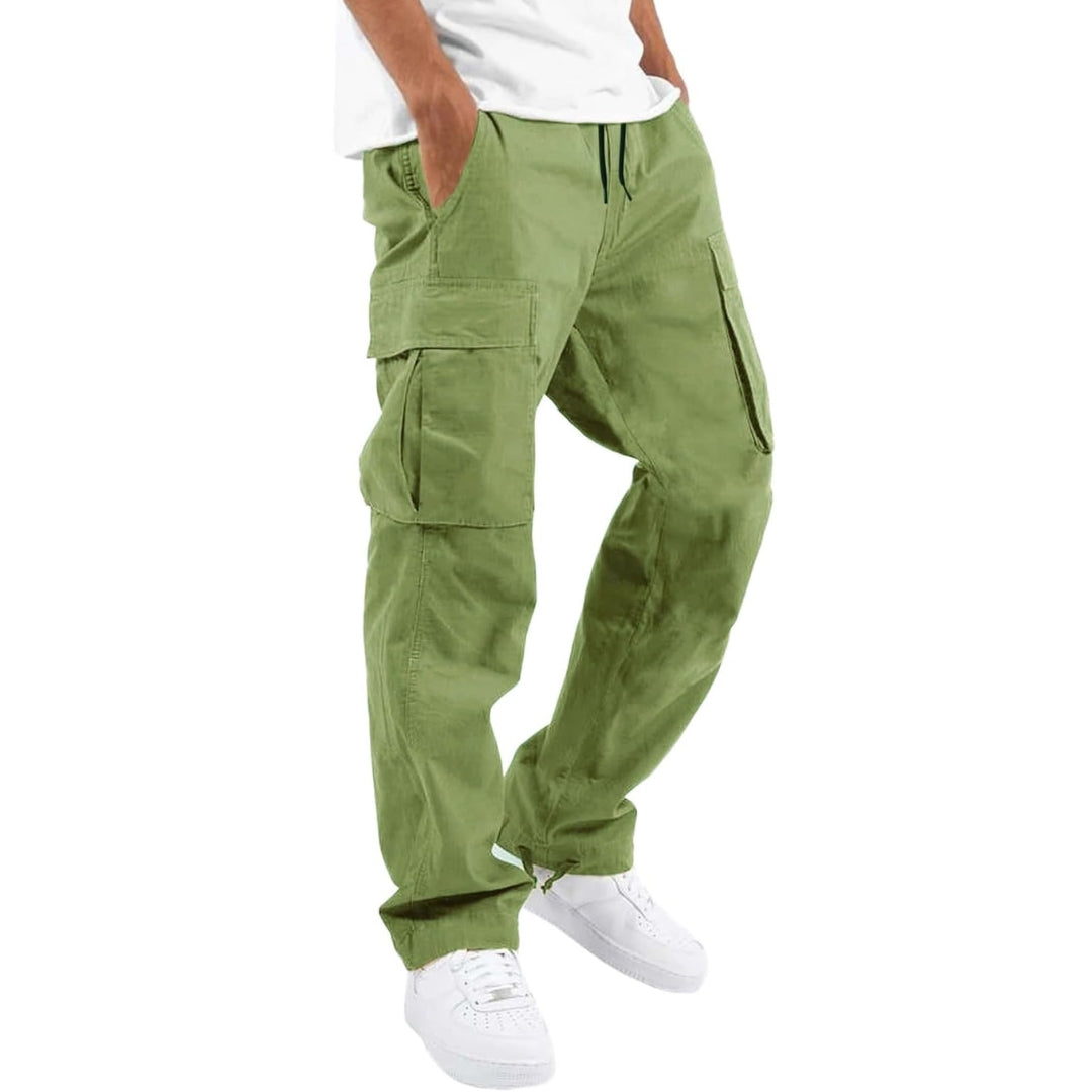 Men's Multi-Pocket Trousers with Adjustable Waist