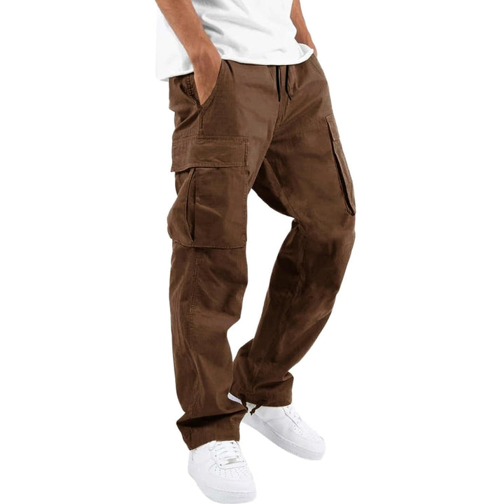 Men's Multi-Pocket Trousers with Adjustable Waist