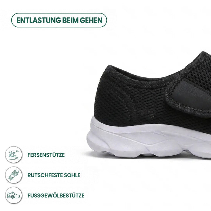 Comfortable Orthopaedic Walking Shoes with Hook-and-Loop Strap for Wide or Swollen Feet