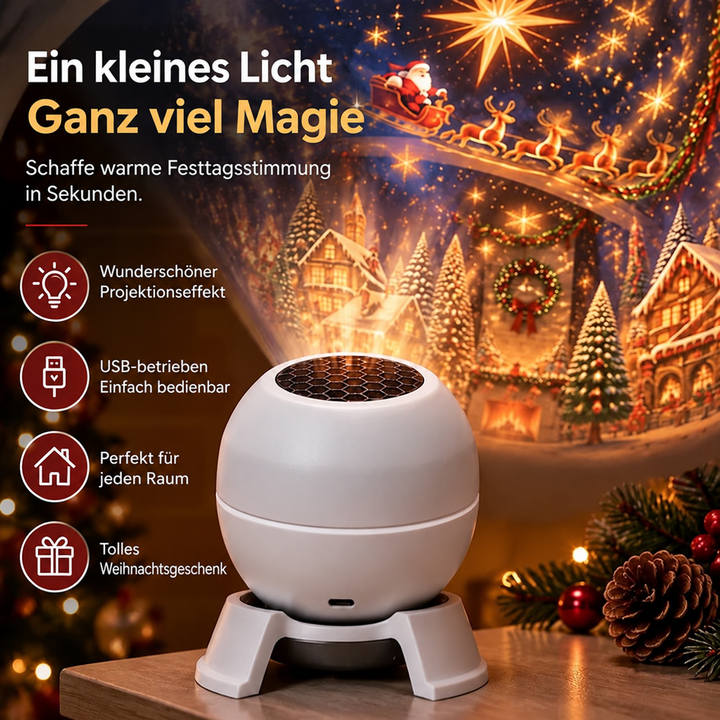 Christmas Projection Night Light for Walls and Ceilings – Festive Room Decoration
