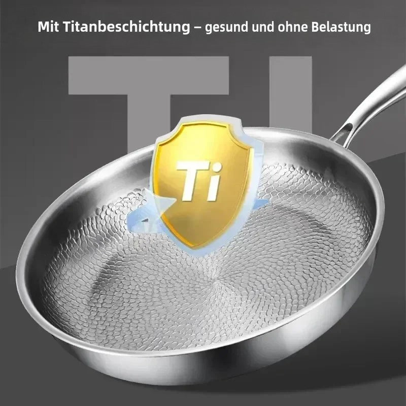Hammered Titanium Frying Pan for Induction Hobs – Non-Stick, Durable