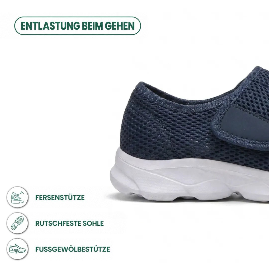 Comfortable Orthopaedic Walking Shoes with Hook-and-Loop Strap for Wide or Swollen Feet