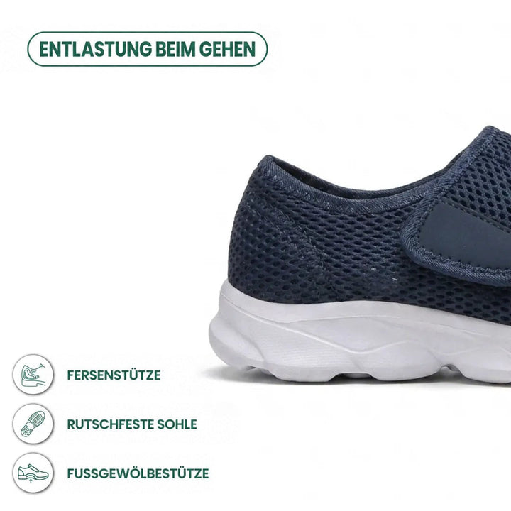 Comfortable Orthopaedic Walking Shoes with Hook-and-Loop Strap for Wide or Swollen Feet