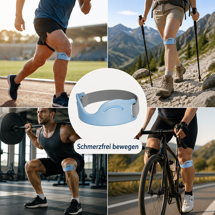 Adjustable Knee Support Strap with Silicone Pad and Two Buckles, Breathable