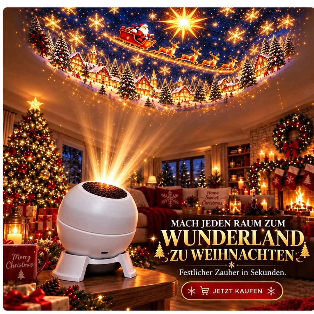 Christmas Projection Night Light for Walls and Ceilings – Festive Room Decoration