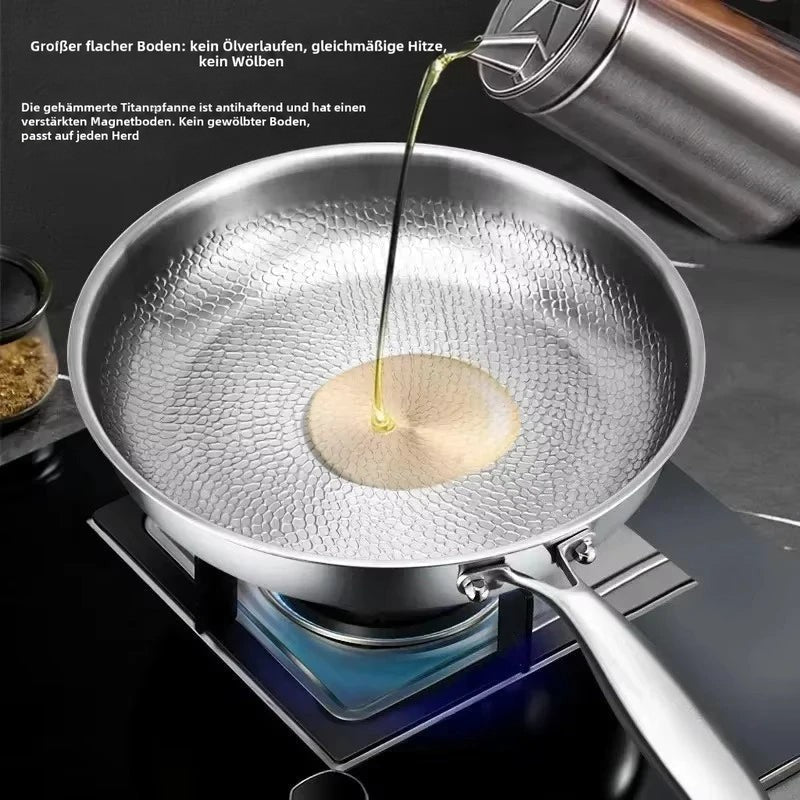 Hammered Titanium Frying Pan for Induction Hobs – Non-Stick, Durable