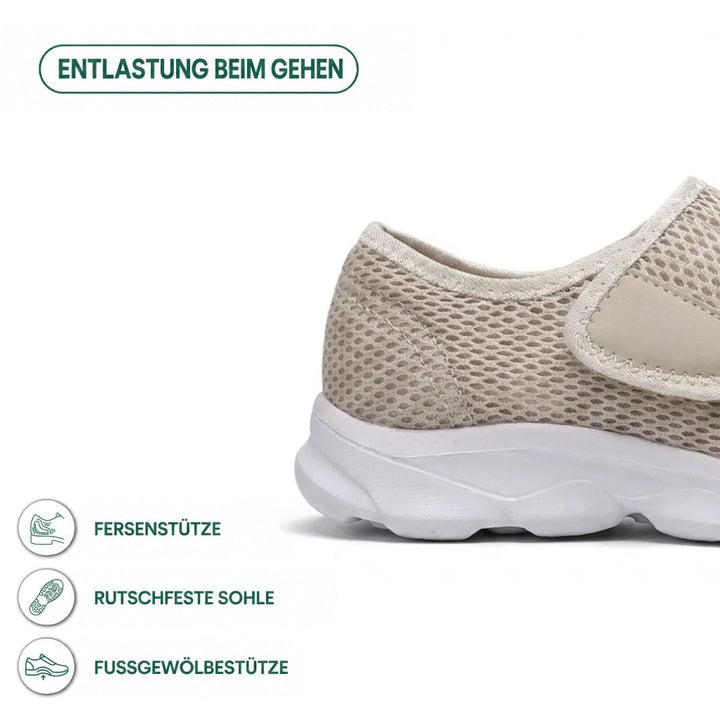 Comfortable Orthopaedic Walking Shoes with Hook-and-Loop Strap for Wide or Swollen Feet