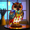 VitraGlow Handmade Glass Ornament | Elegant Resin and Glass Table Lamp with Vibrant Artistic Patterns