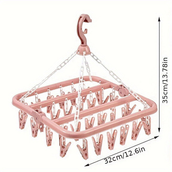 Foldable Clothes Airer with Clips – Space-Saving and Practical for Small Laundry Loads