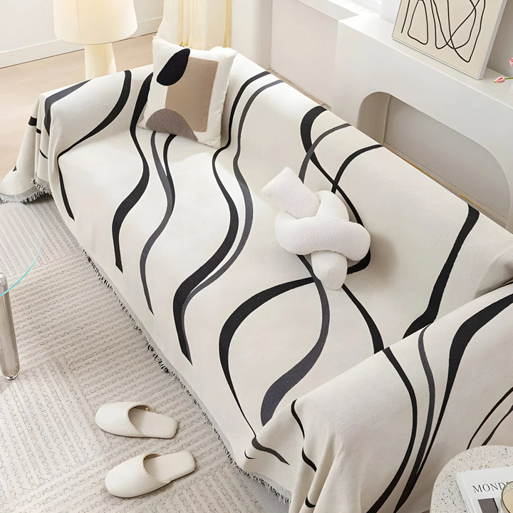 Reversible Chenille/Cotton Sofa Cover – LuxeCasa