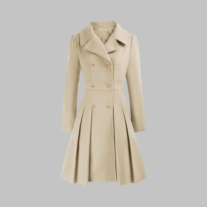 Double-Button Long Sleeve Tailored Coat