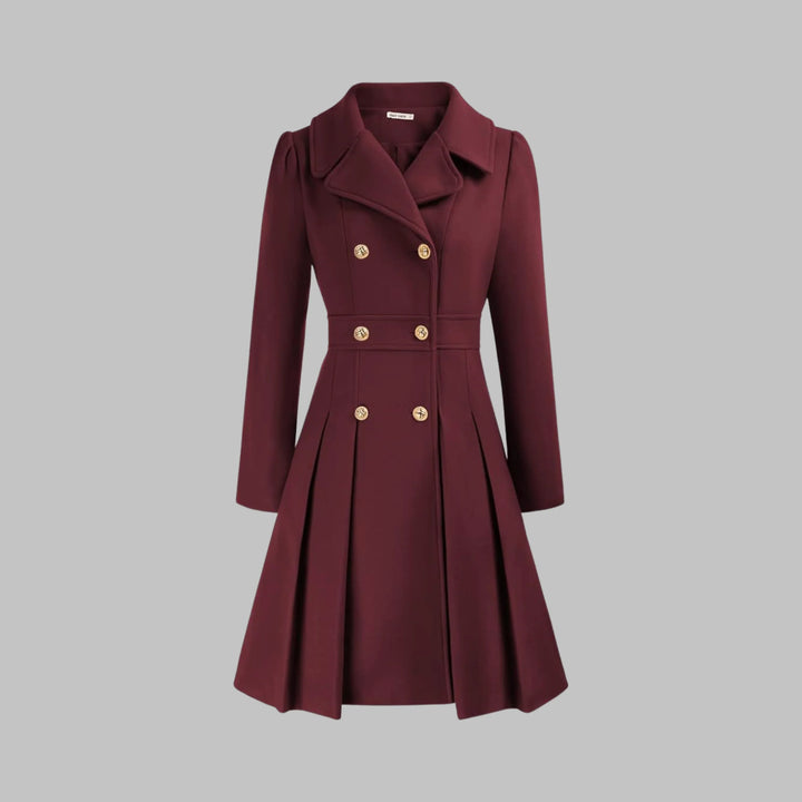Double-Button Long Sleeve Tailored Coat