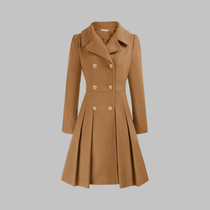 Double-Button Long Sleeve Tailored Coat