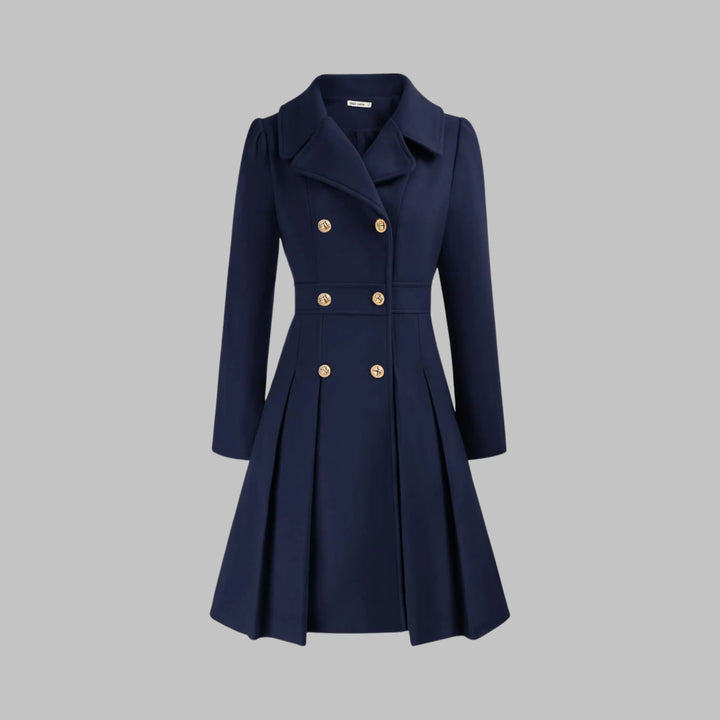 Double-Button Long Sleeve Tailored Coat