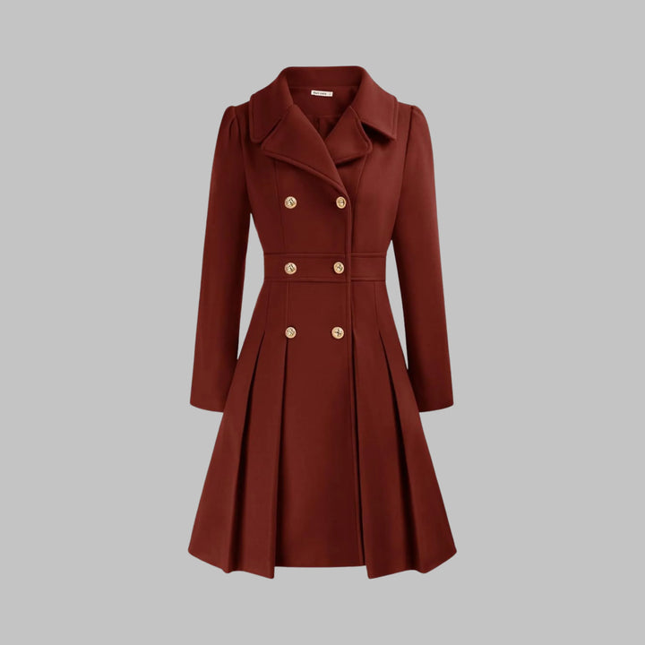 Double-Button Long Sleeve Tailored Coat