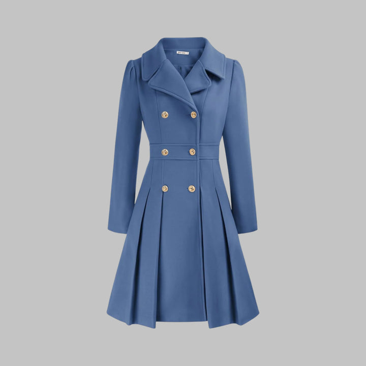 Double-Button Long Sleeve Tailored Coat