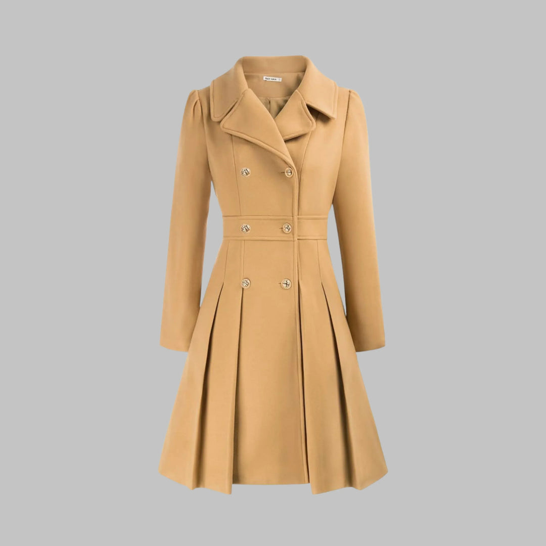 Double-Button Long Sleeve Tailored Coat