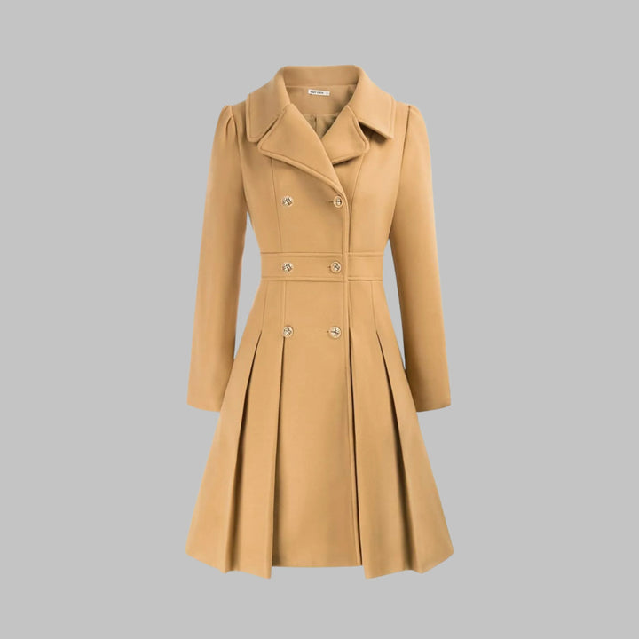 Double-Button Long Sleeve Tailored Coat