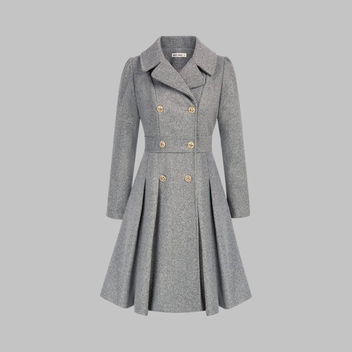 Double-Button Long Sleeve Tailored Coat