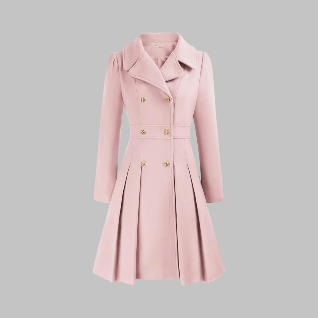 Double-Button Long Sleeve Tailored Coat