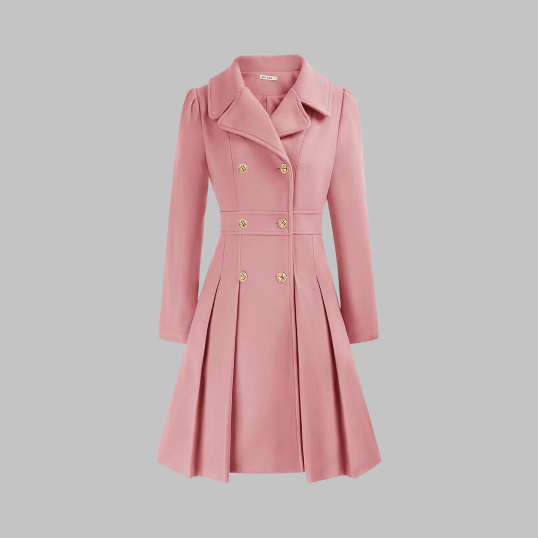Double-Button Long Sleeve Tailored Coat