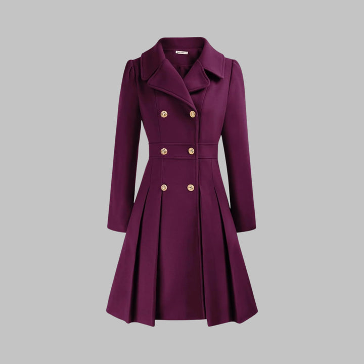 Double-Button Long Sleeve Tailored Coat