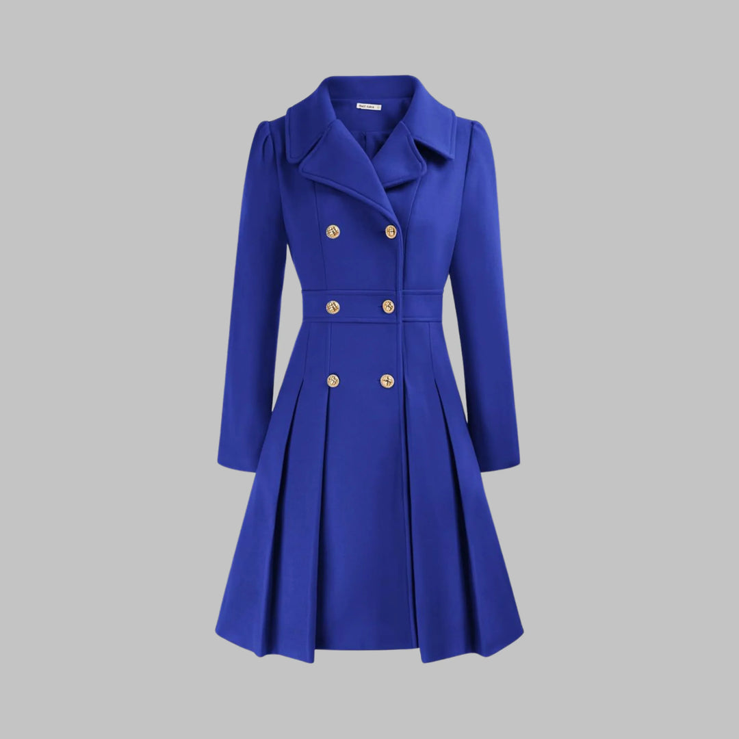 Double-Button Long Sleeve Tailored Coat