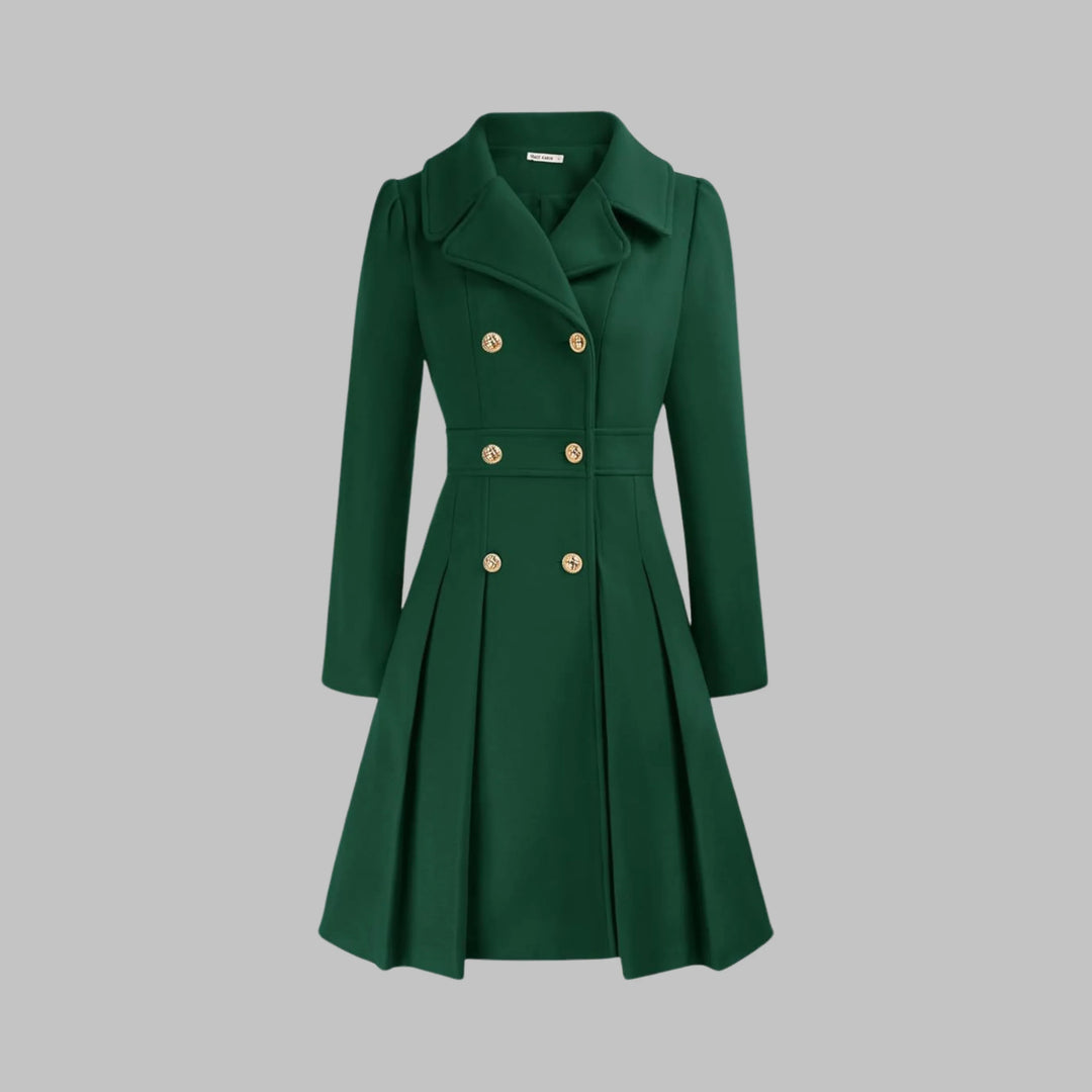 Double-Button Long Sleeve Tailored Coat