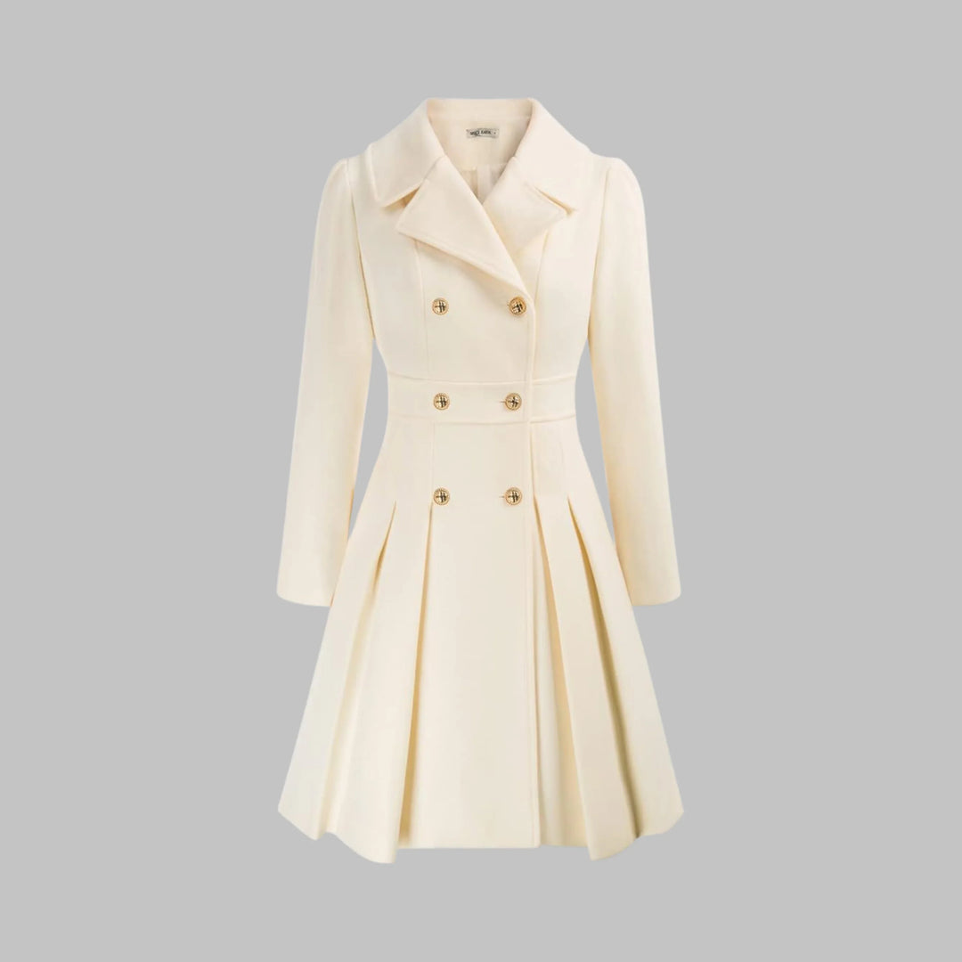 Double-Button Long Sleeve Tailored Coat