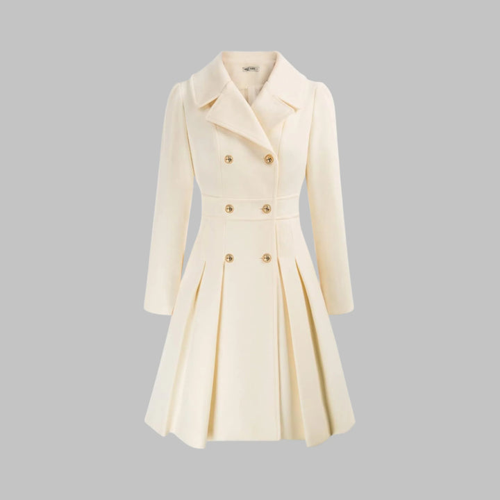 Double-Button Long Sleeve Tailored Coat