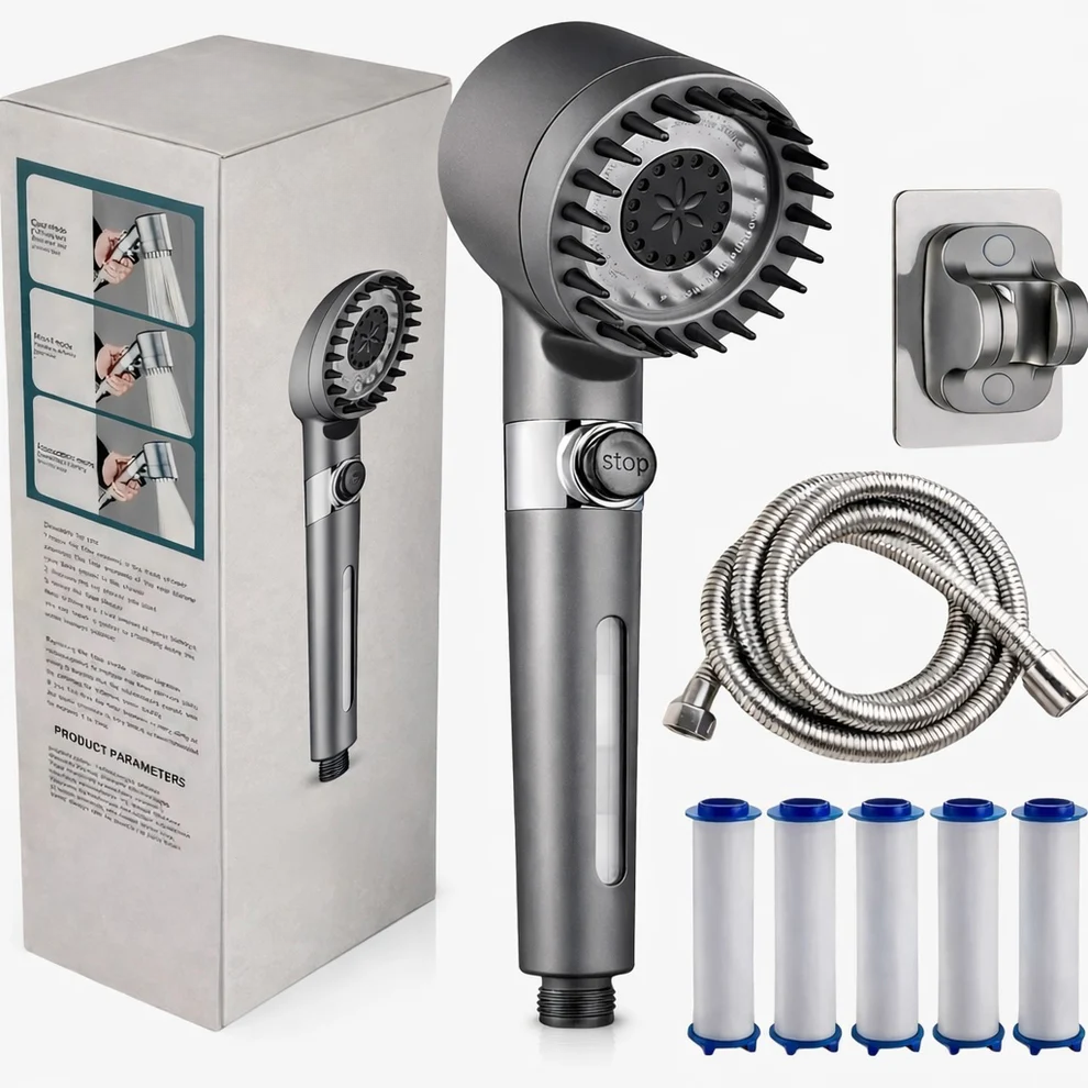 Filtered Shower Head with 5 Filters