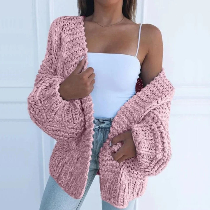 Women's Chunky Knit Open-Front Cardigan