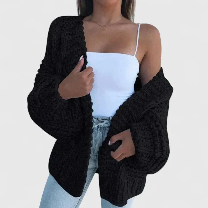 Women's Chunky Knit Open-Front Cardigan