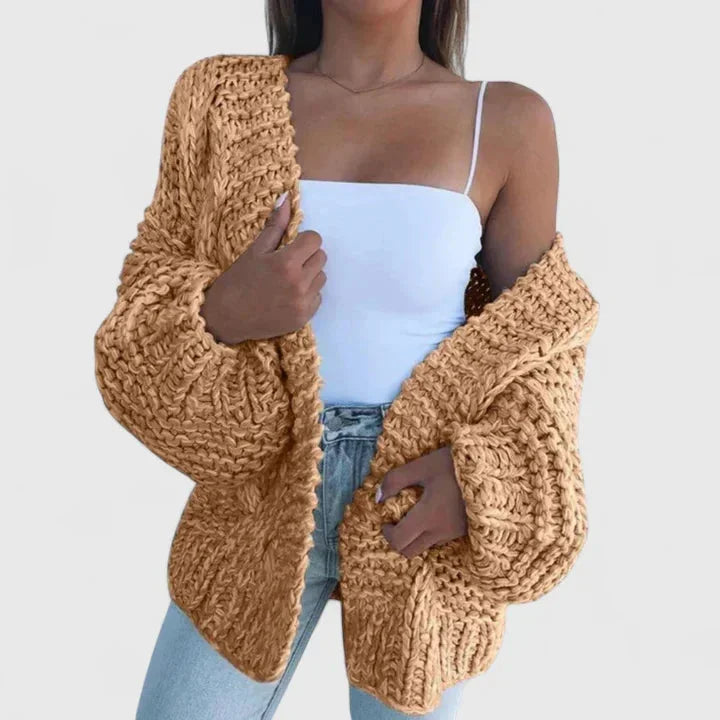 Women's Chunky Knit Open-Front Cardigan