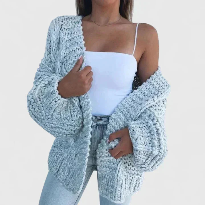 Women's Chunky Knit Open-Front Cardigan
