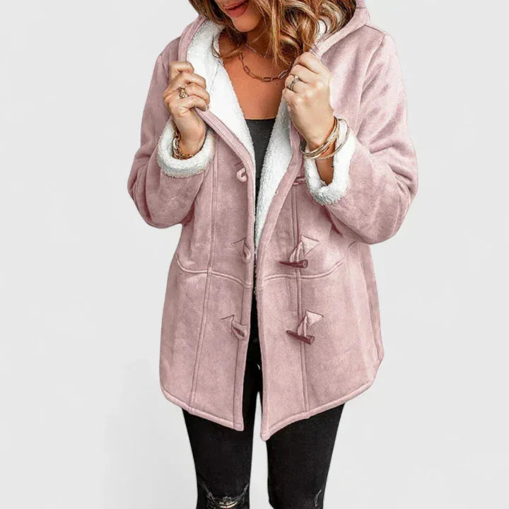 Suede-Look Toggle Hood Sherpa-Lined Jacket