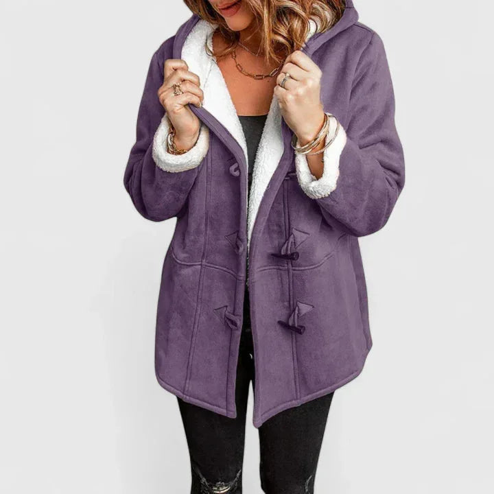 Suede-Look Toggle Hood Sherpa-Lined Jacket