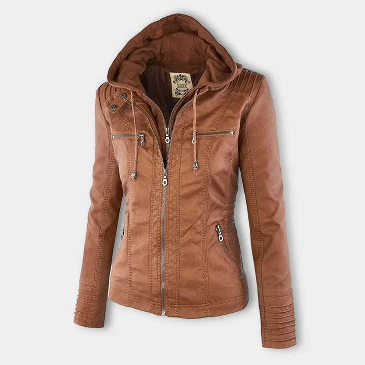 Zip-Up Hooded Jacket With Zippered Pockets