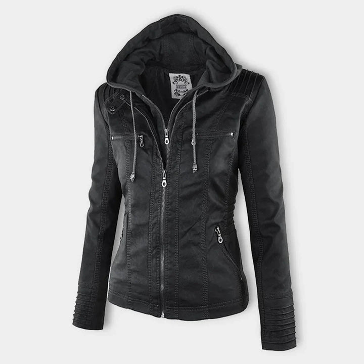 Zip-Up Hooded Jacket With Zippered Pockets