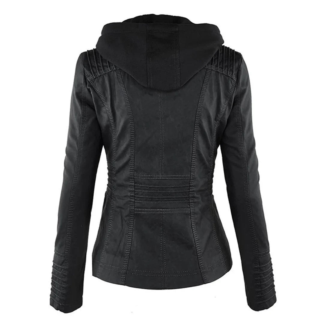 Zip-Up Hooded Jacket With Zippered Pockets