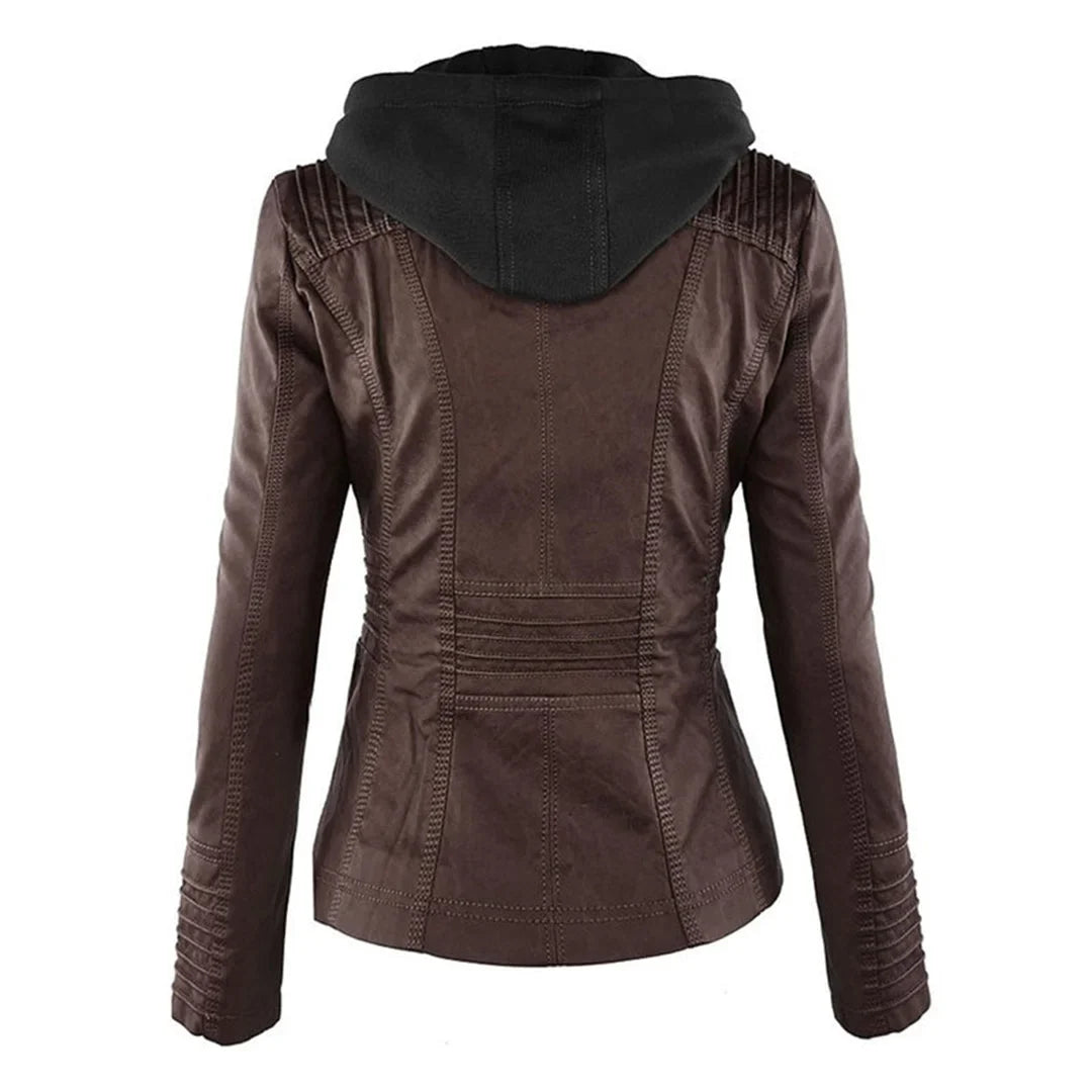 Zip-Up Hooded Jacket With Zippered Pockets
