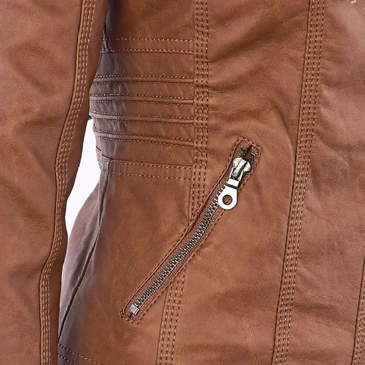 Zip-Up Hooded Jacket With Zippered Pockets