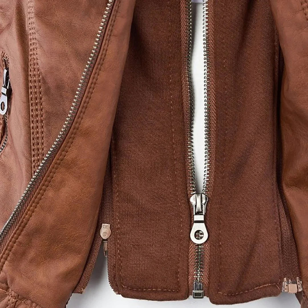 Zip-Up Hooded Jacket With Zippered Pockets