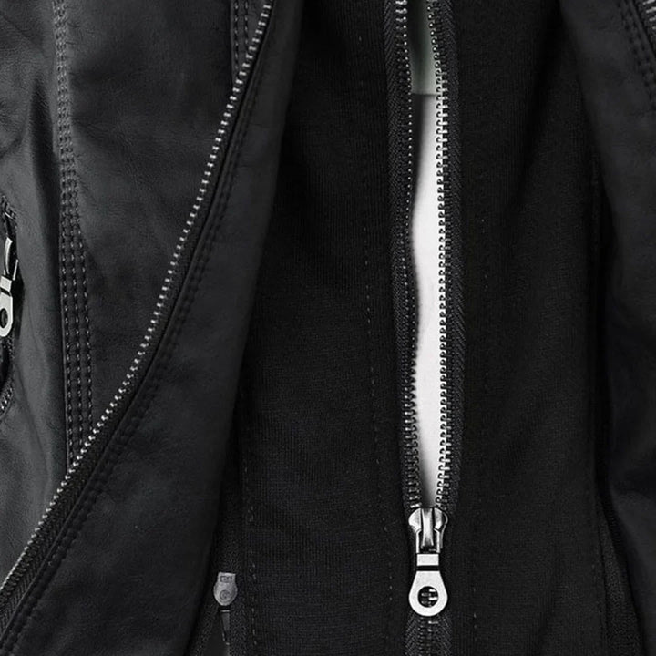 Zip-Up Hooded Jacket With Zippered Pockets