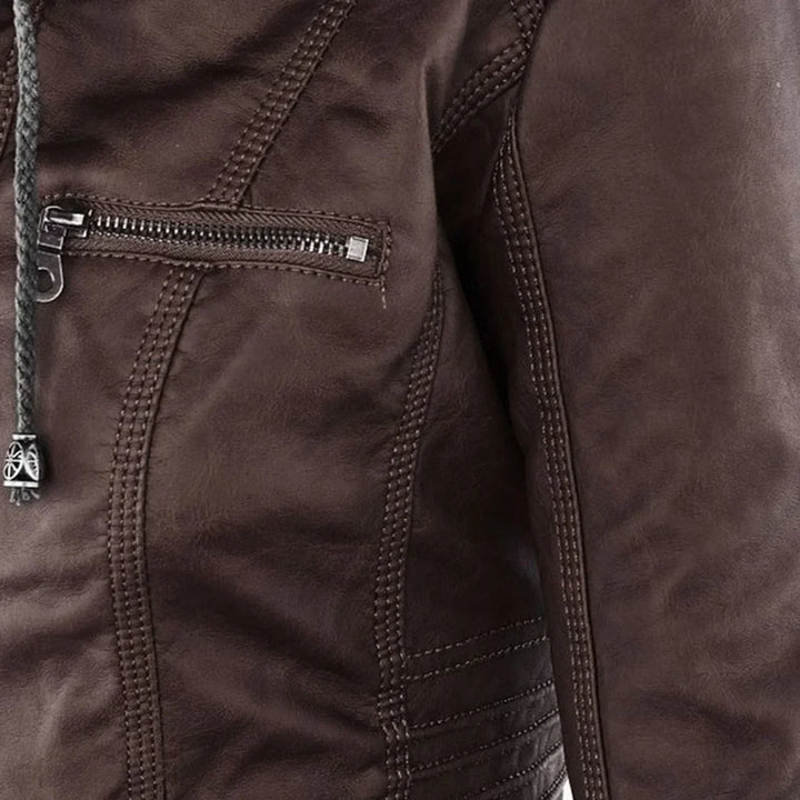Zip-Up Hooded Jacket With Zippered Pockets